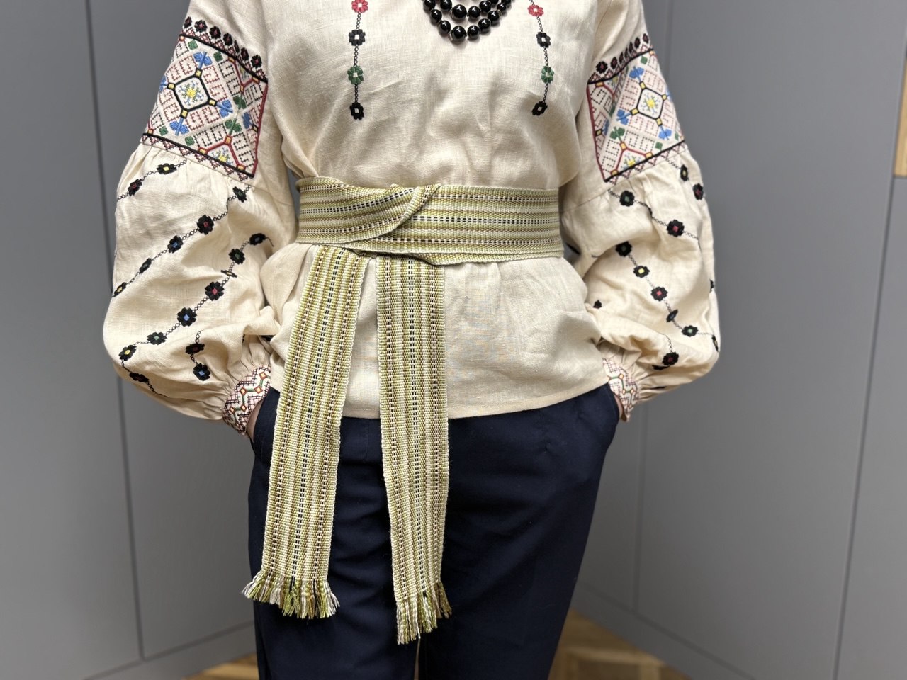 Ukrainian 3m Hand-Woven Ethnic Belt for Folk Shirt - Cossack Sash & Slavic Waistband