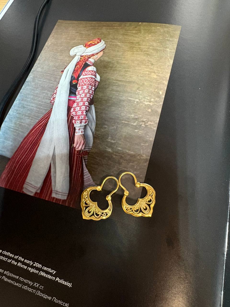 Ukrainian Traditional Earrings silver in gilt Jewelry Ethnic Antique Traditional Earrings