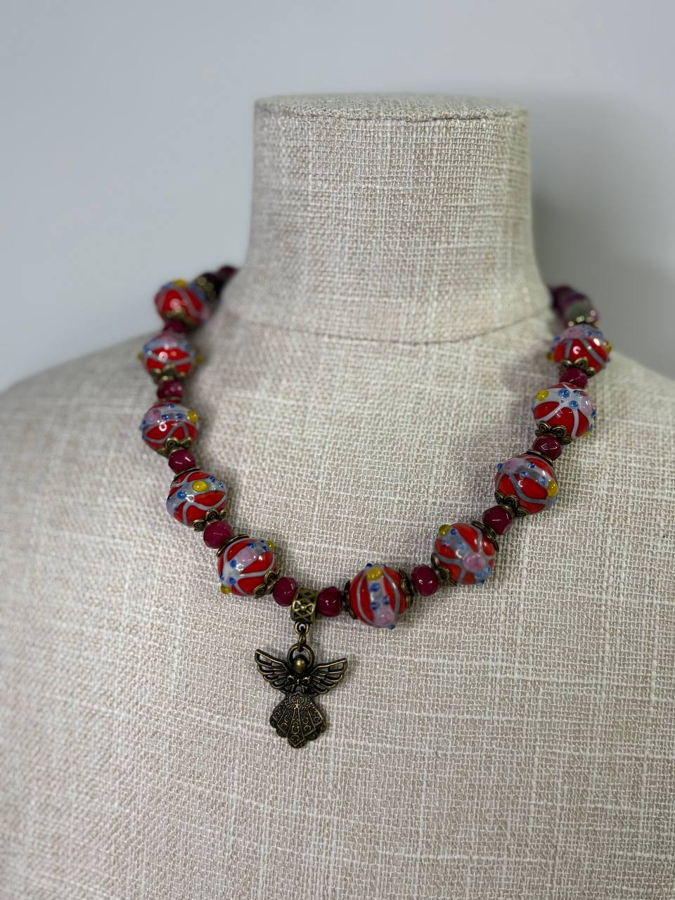 Handmade Sodalite Necklace | Ukrainian Traditional Jewelry | Unique Natural Stone Design