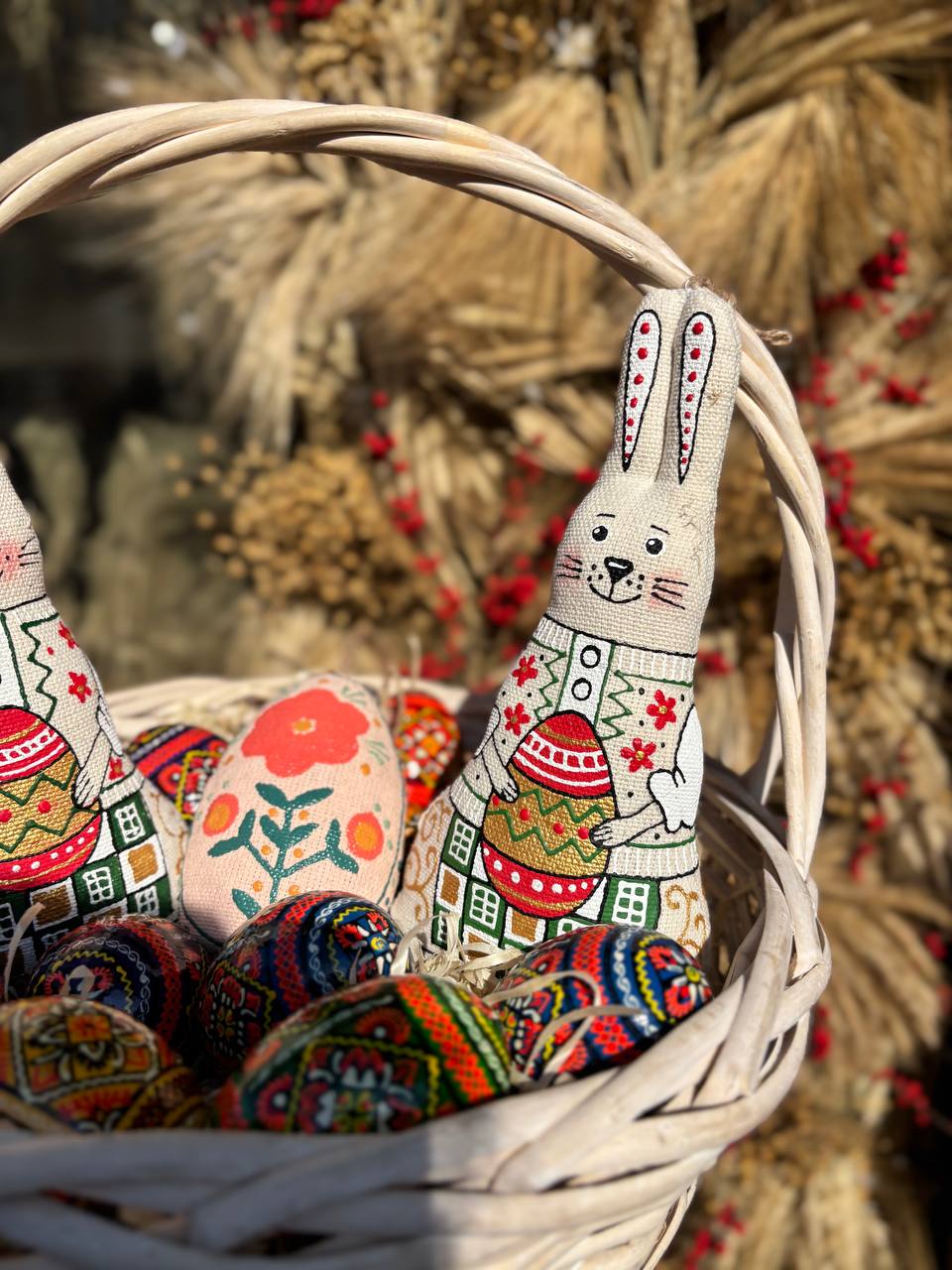 Set 100 Easter wooden eggs Ukrainian traditional pysanky Hand painted ornament
