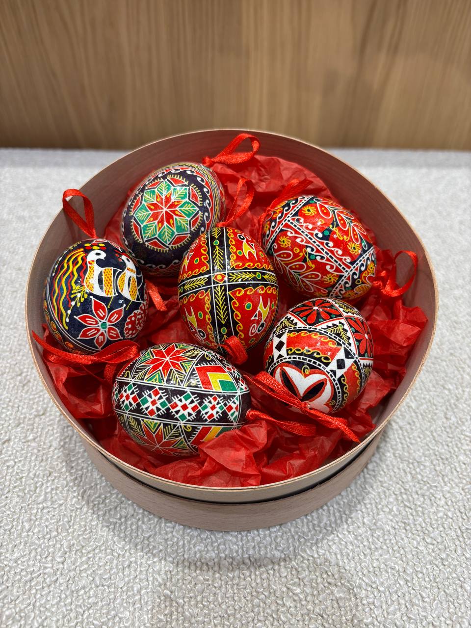 Chicken Pysanka set 6 Handcrafted Ukrainian Pysanka Eggs High-Quality Easter Decor