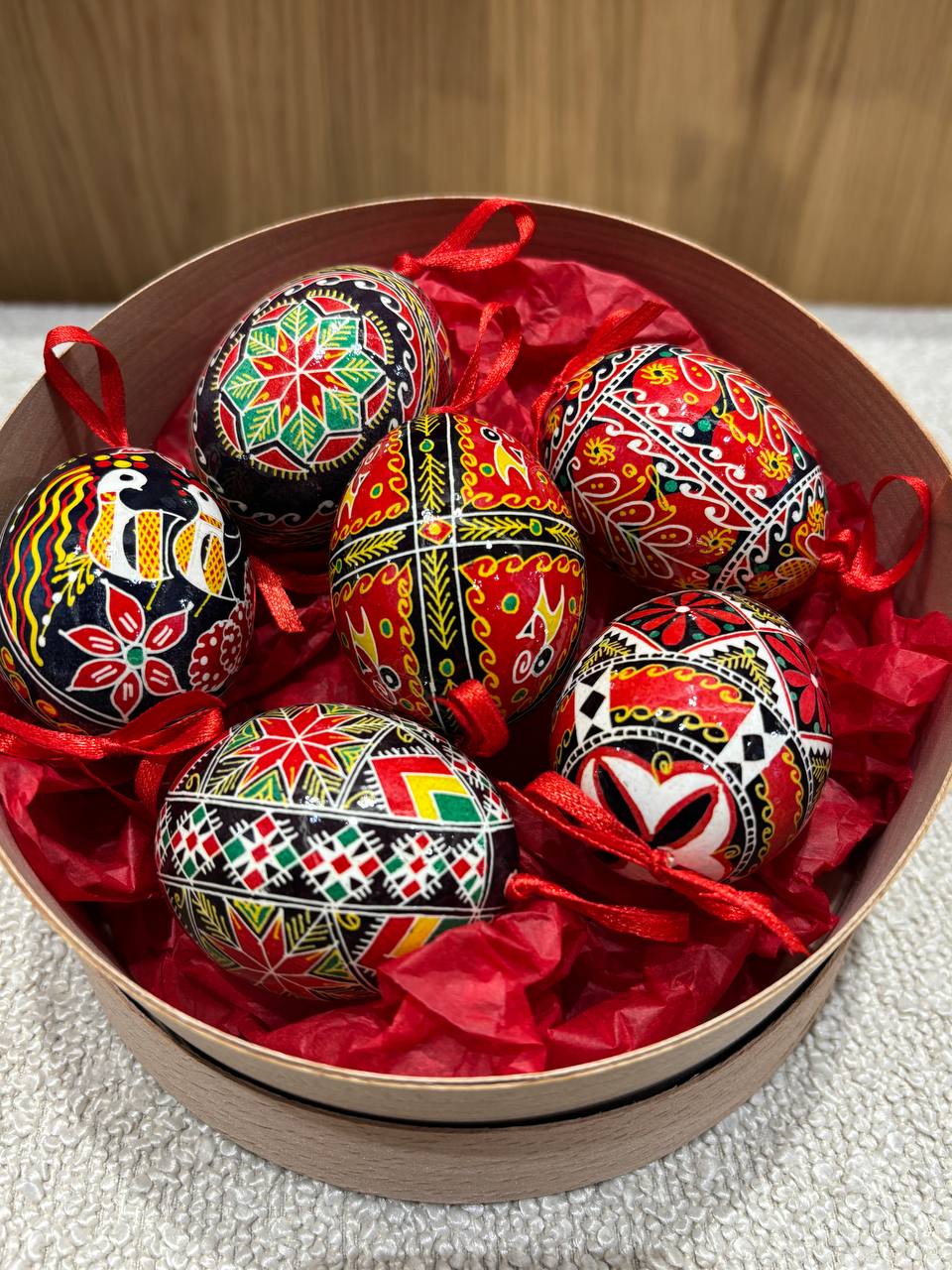 Chicken Pysanka set 6 Handcrafted Ukrainian Pysanka Eggs High-Quality Easter Decor