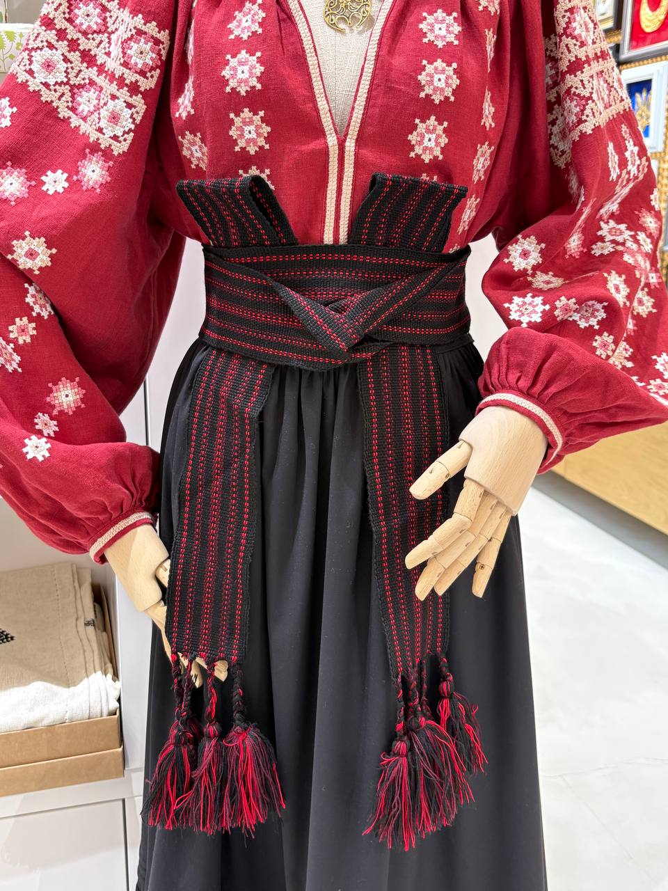 Hutsul Krayka Woven Belt, Folk Slavic Sash, Ethnic Wedding Decoration