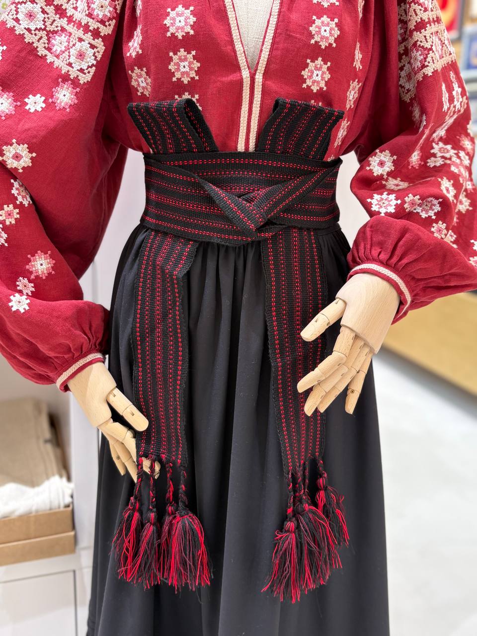 Hutsul Krayka Woven Belt, Folk Slavic Sash, Ethnic Wedding Decoration