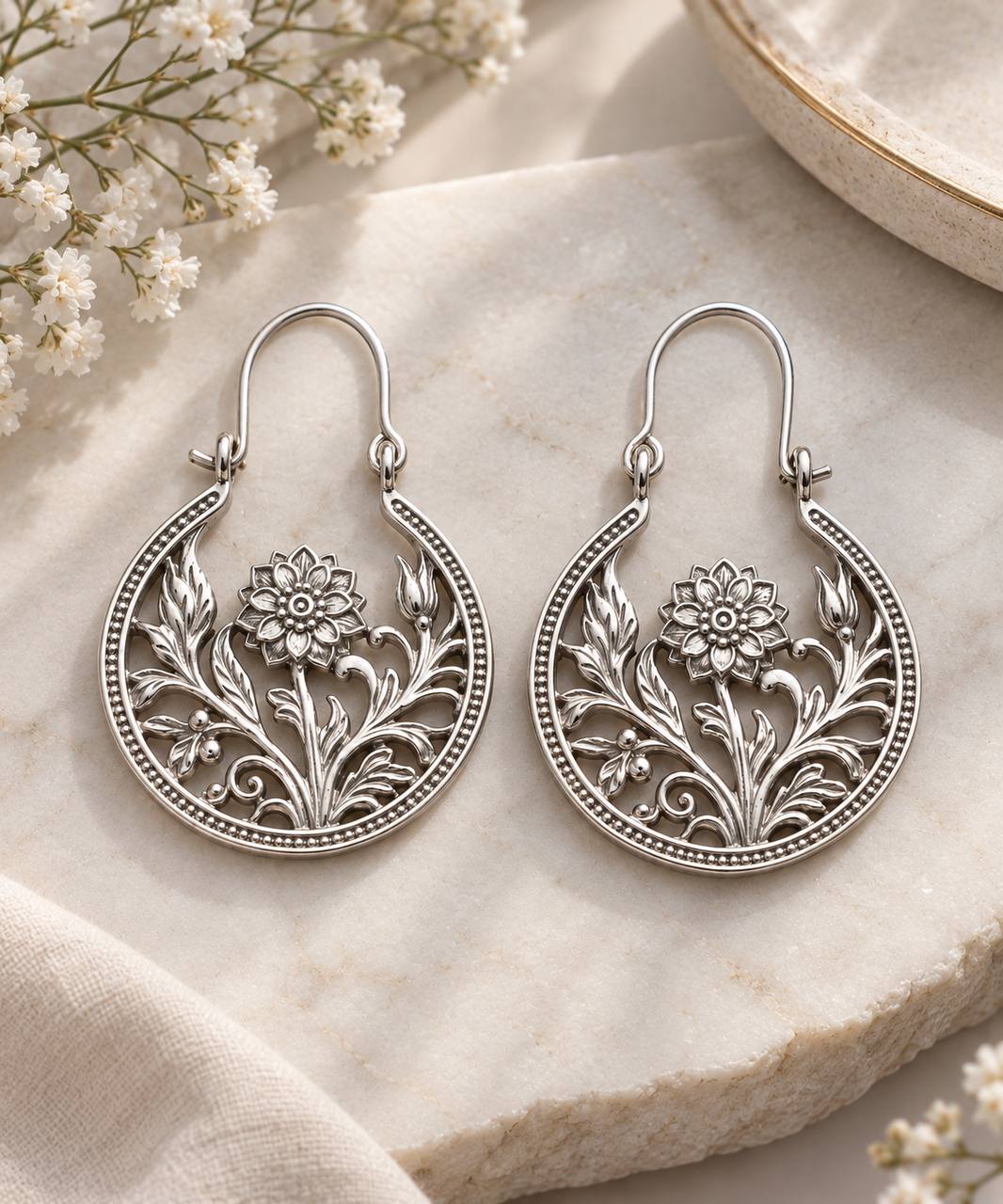 Fern Earrings, Botanical Floral Earrings, Handmade Nature Jewelry, Gift for Her
