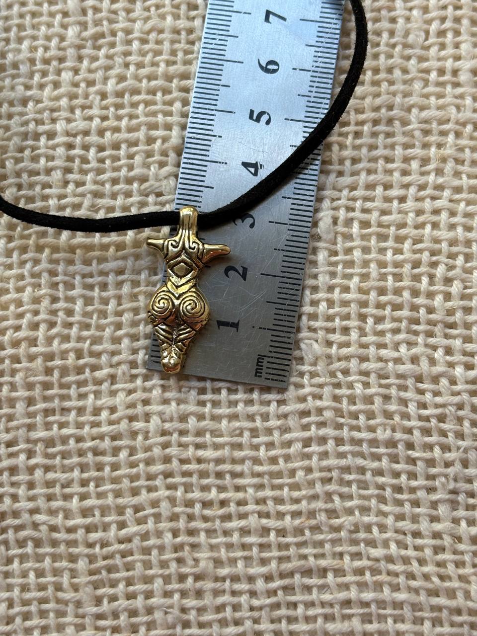 Brass Trypillian Fertility Goddess Pendant – Ukrainian Heritage Jewelry