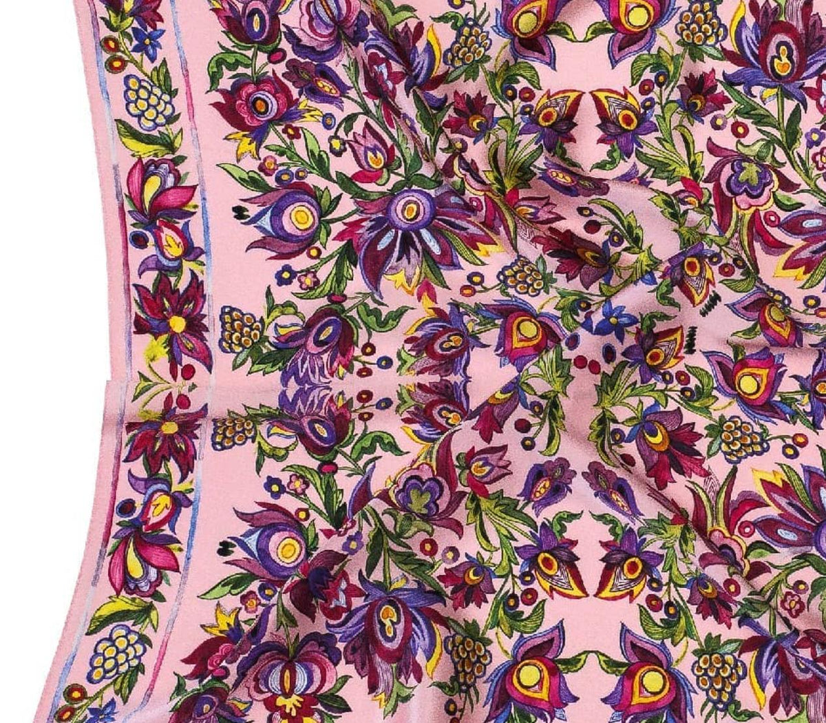 Pink Bohemian Silk 100% shawl Artichoke, olive Artichoke Collection Gift for Her, Hand painted Silk Christmas