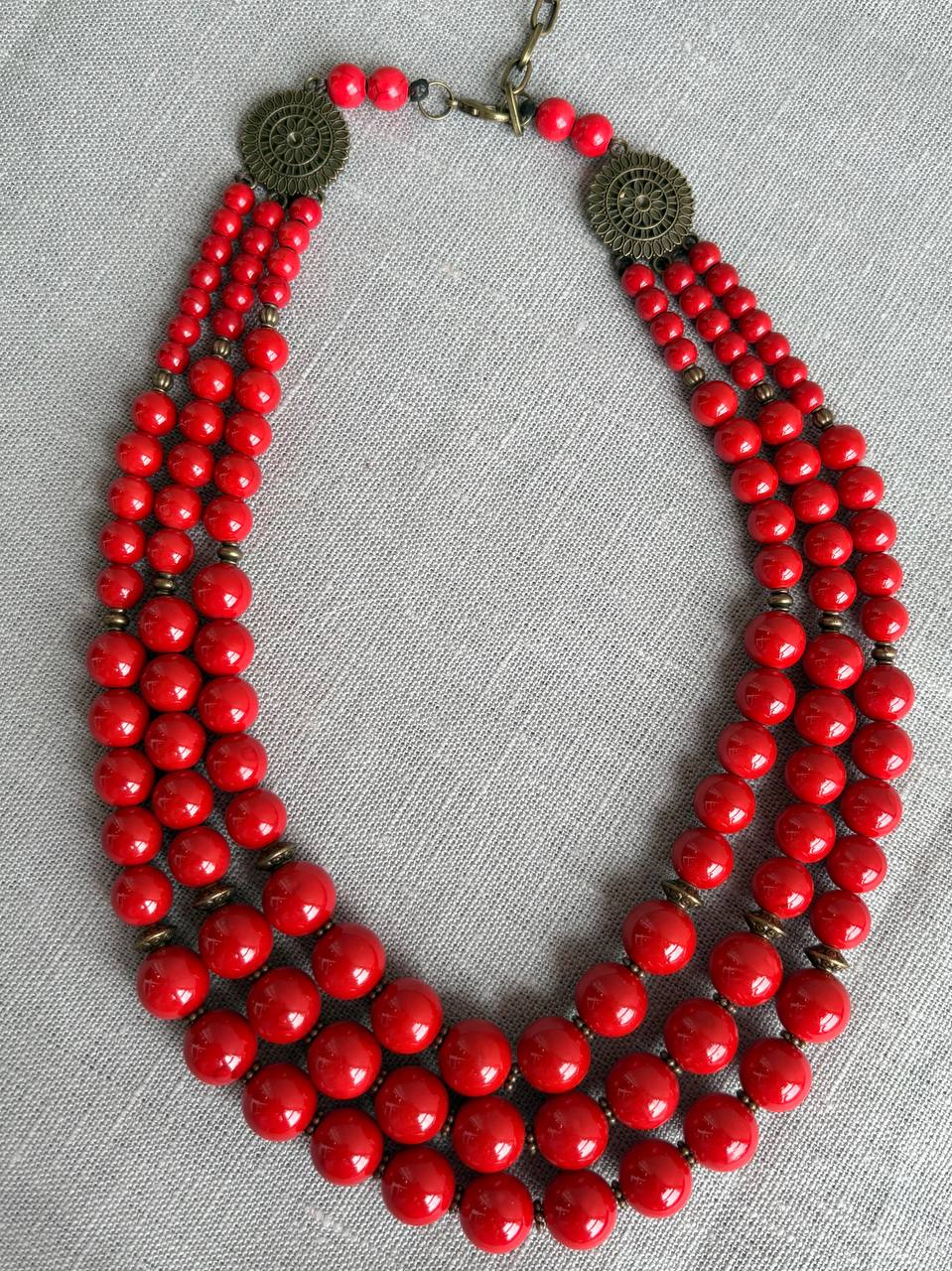 Handmade Red Coral Necklace - Traditional Ukrainian Jewelry for Women