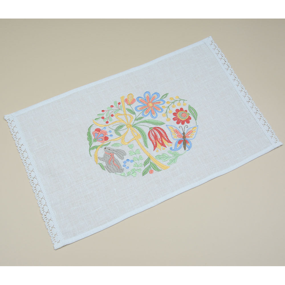 Embroidered Linen Easter Basket Cover Ukrainian Napkin 50х33 cm