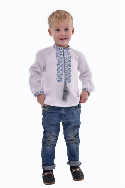 Embroidered shirt for boys Two Elements blue