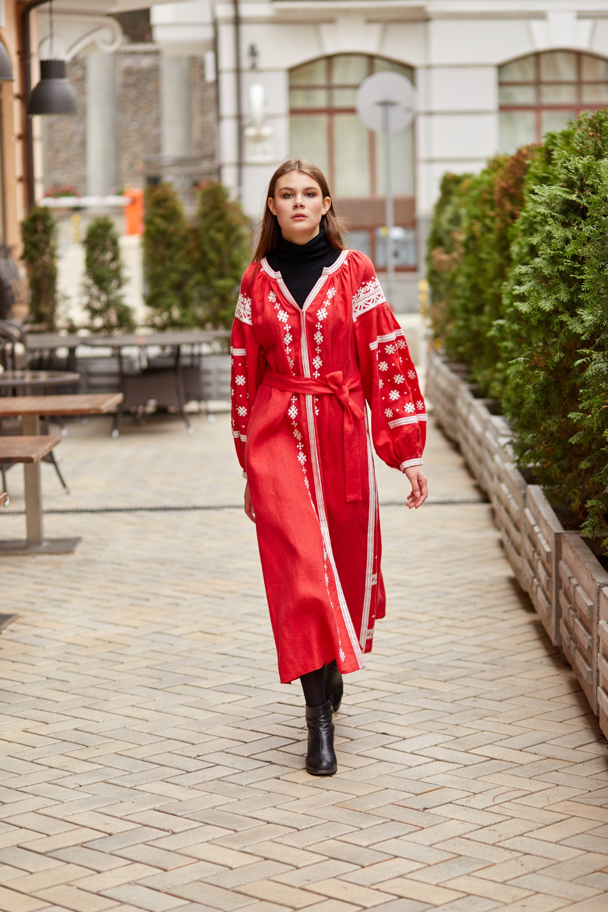 Ukrainian Vyshyvanka Boho Dress for Women