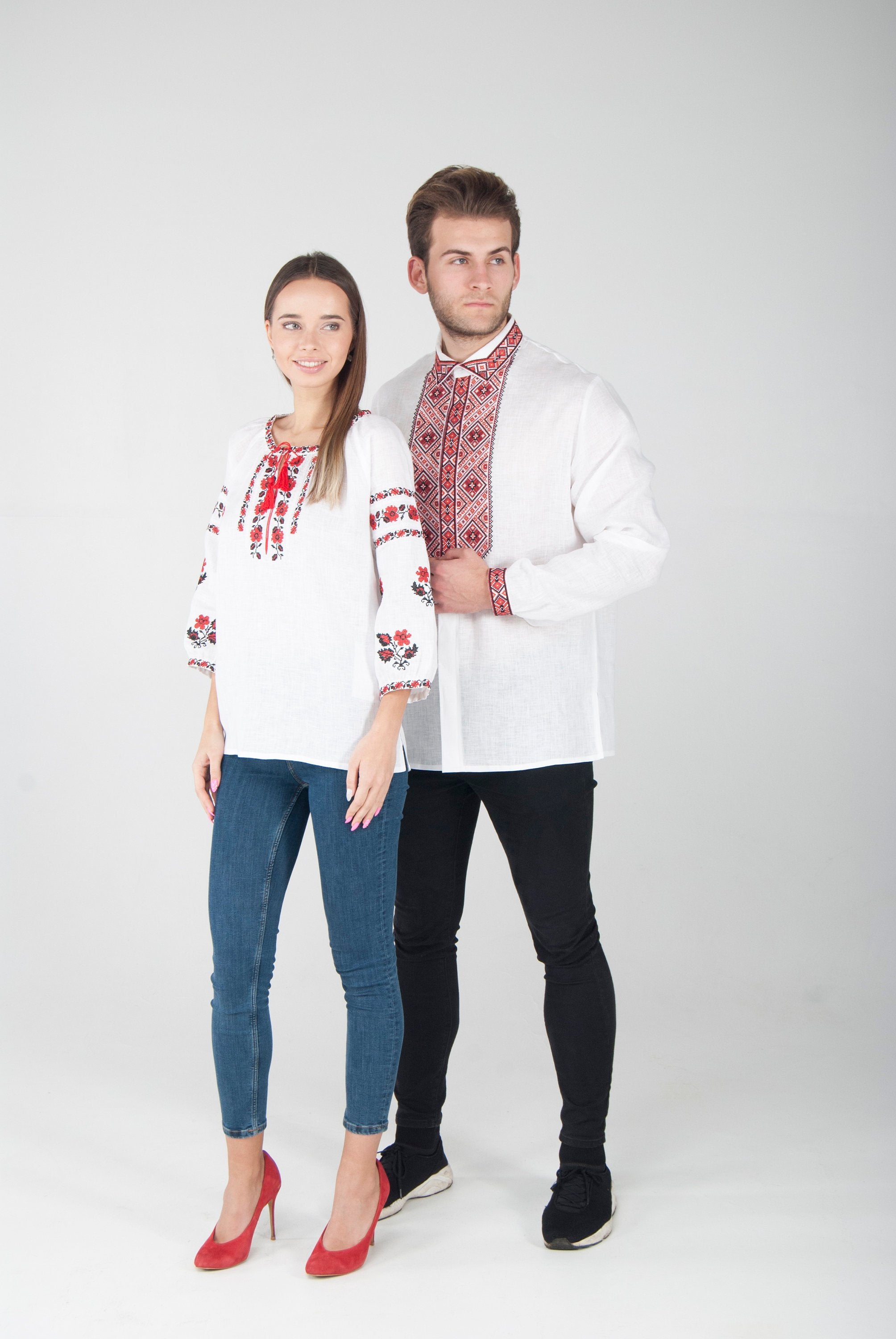 White Embroidered shirt Ukrainian Vyshyvanka White Blouse for Women
