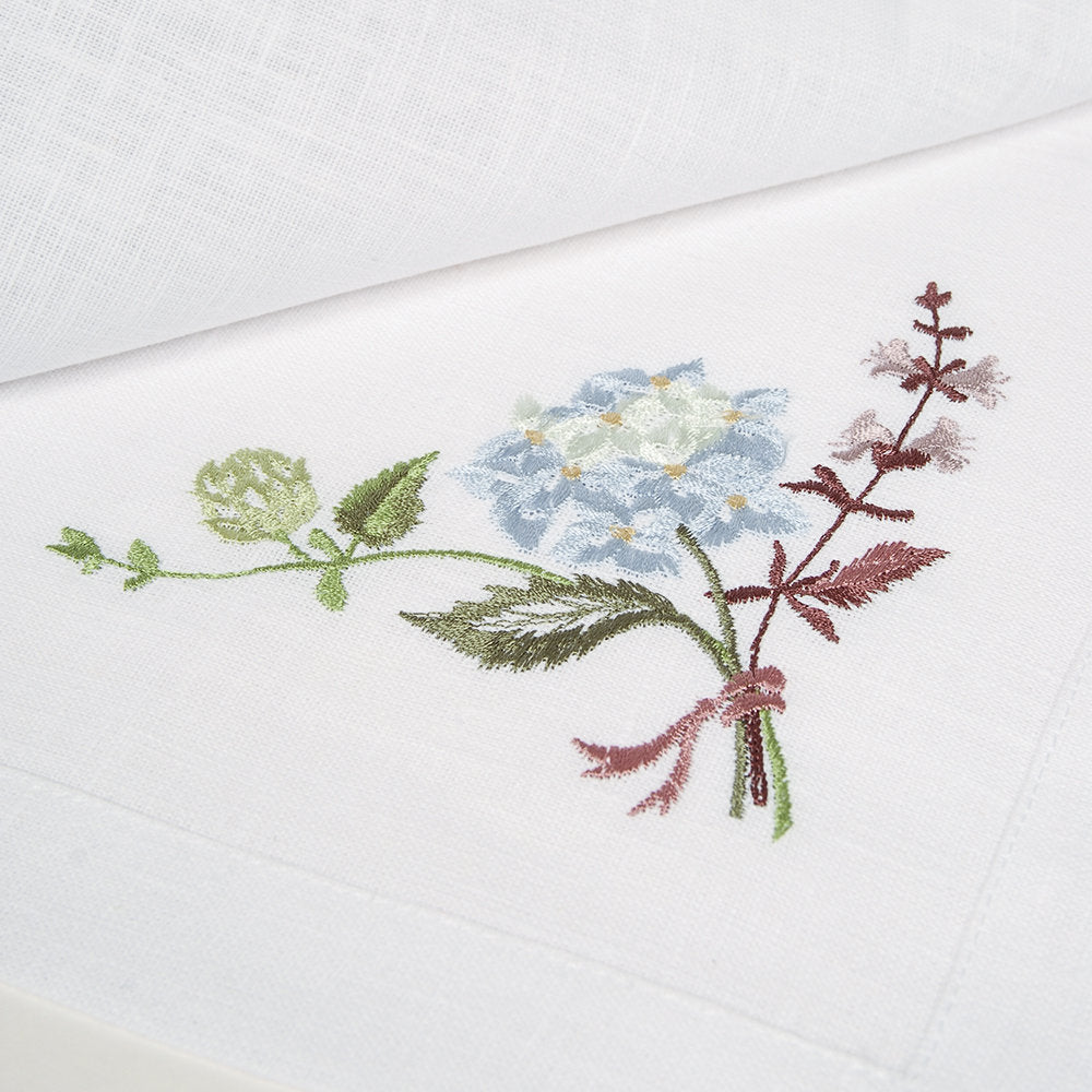 Hydrangea Embroidered Napkins 40x40 CM – Ukrainian Table Decor