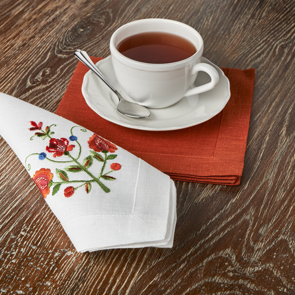 "Tree of Life Embroidered Napkins 40x40 CM - Ukrainian Table Decor"