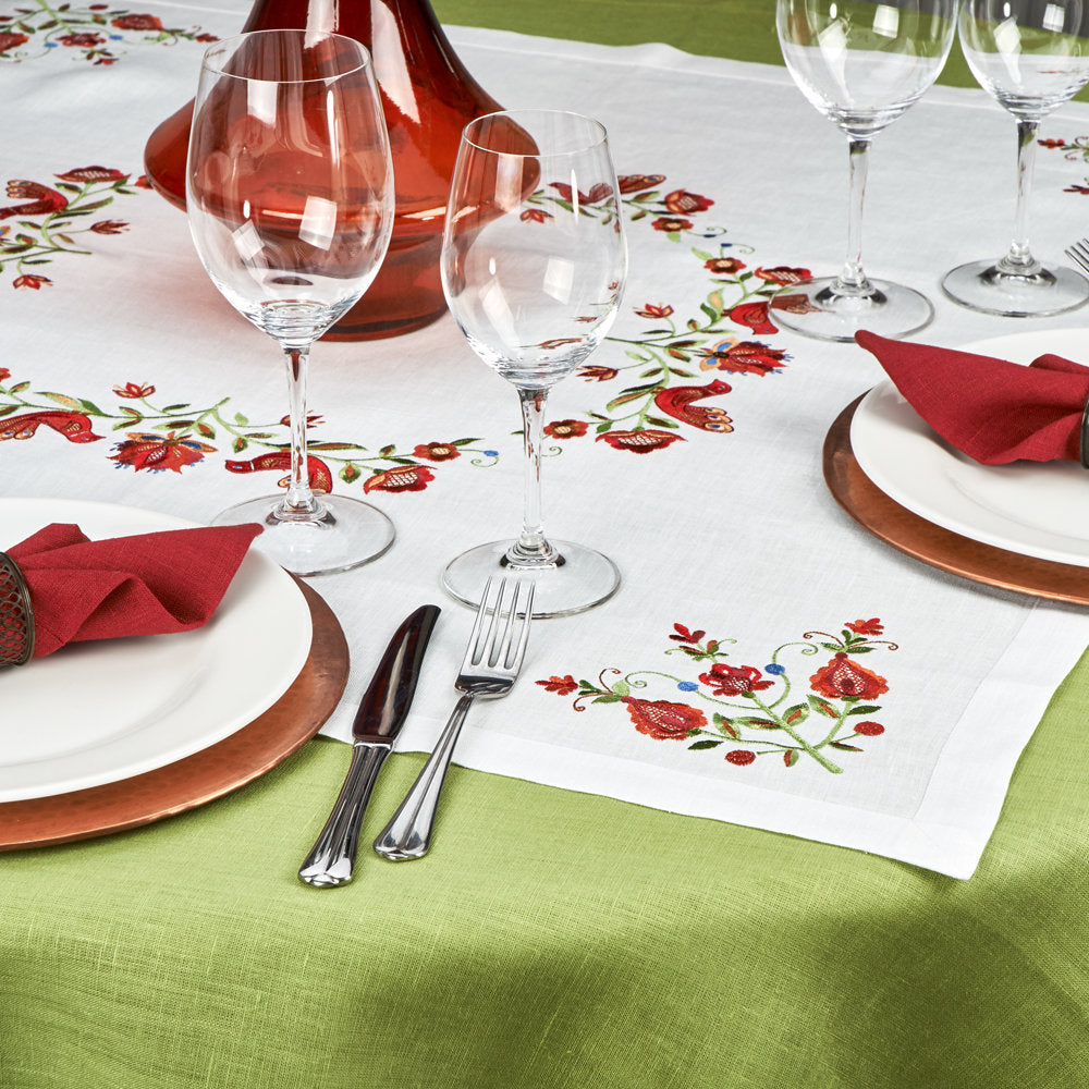 90x90 cm Tree of Life Ukrainian Embroidered Tablecloth