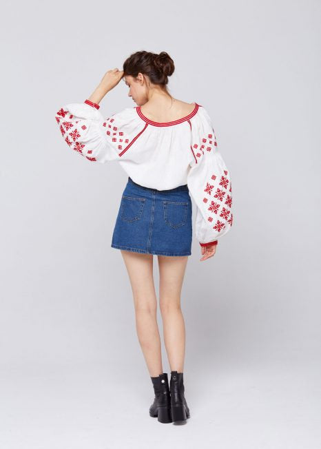 Ukrainian Vyshyvanka Blouse | Boho Embroidered Folk Top