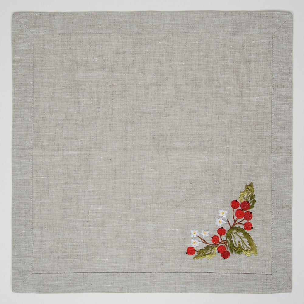 Guelder Rose Embroidered Napkins 40x40 CM - Ukrainian Design