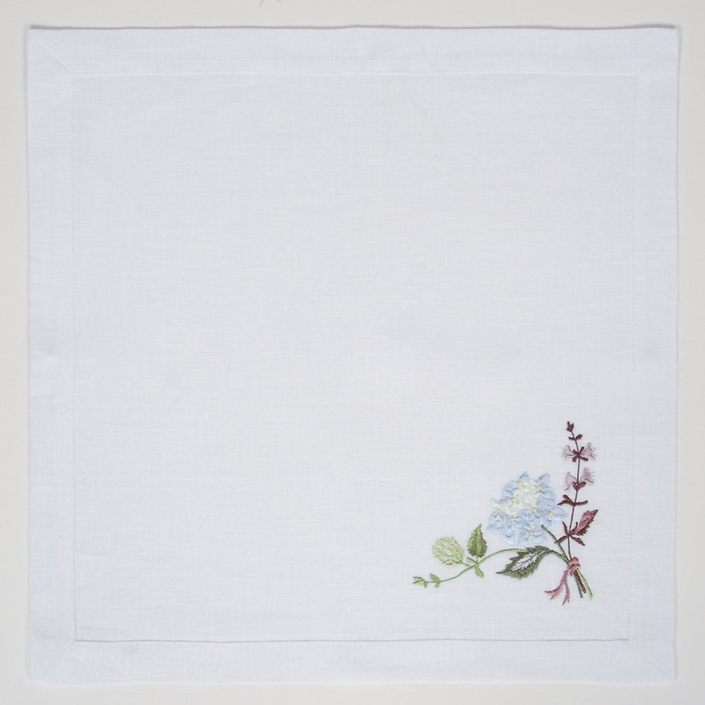 Hydrangea Embroidered Napkins 40x40 CM – Ukrainian Table Decor