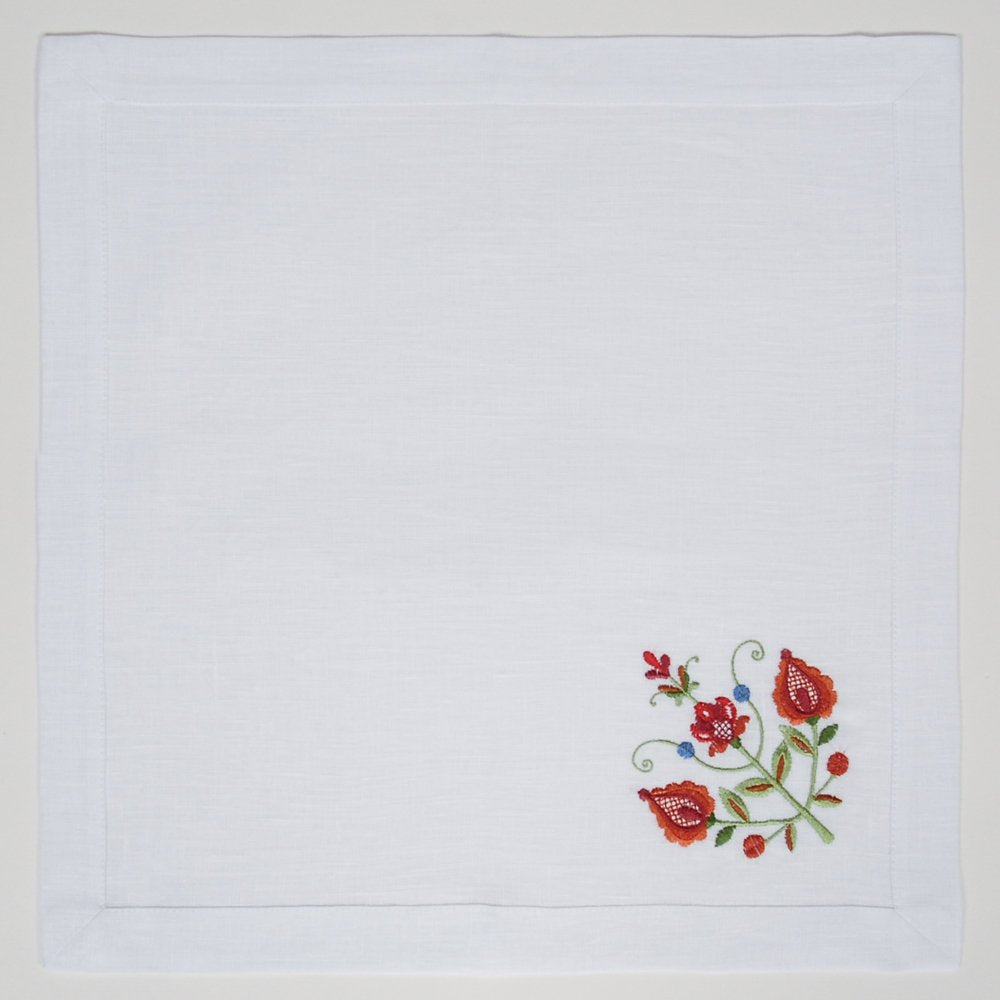 "Tree of Life Embroidered Napkins 40x40 CM - Ukrainian Table Decor"