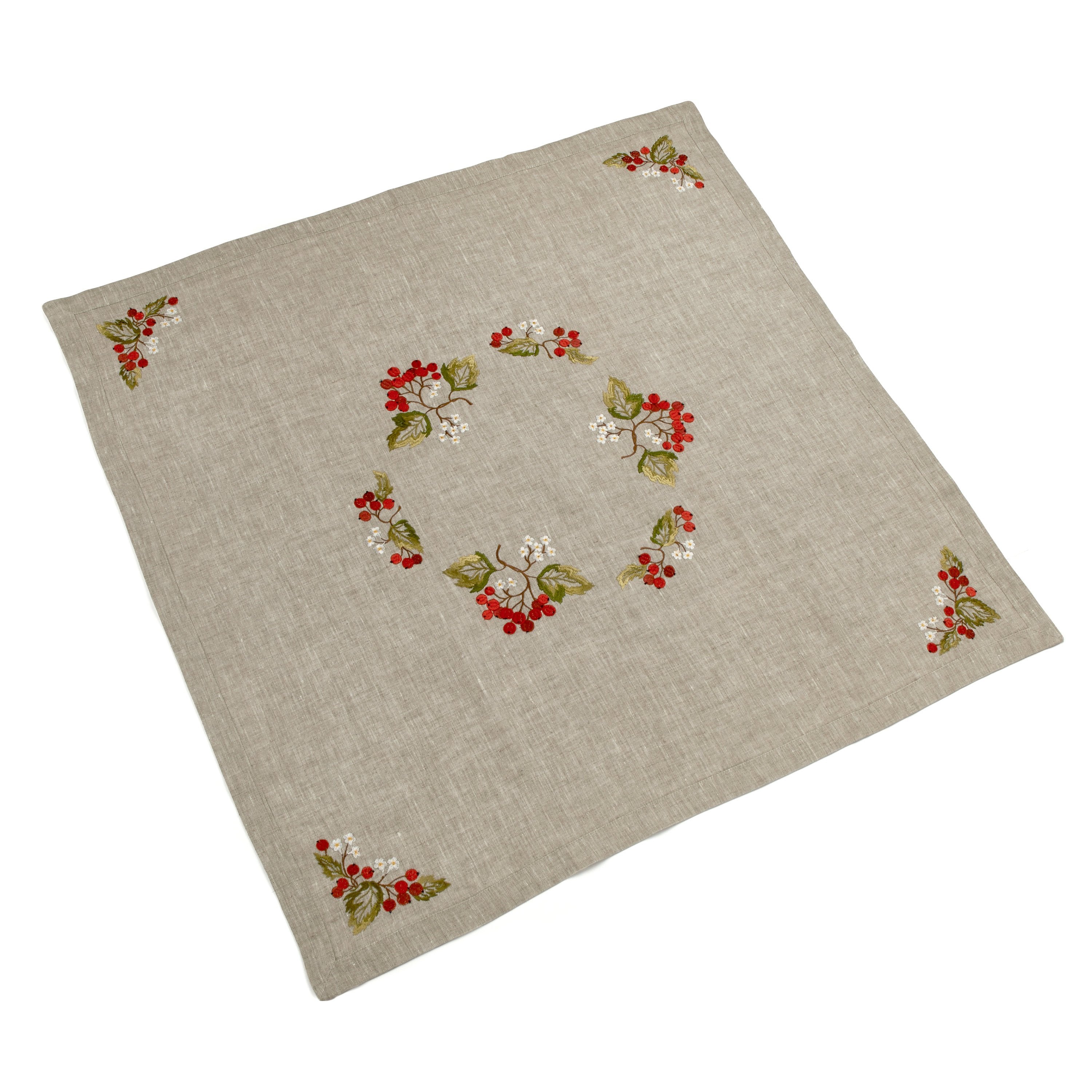 90x90 cm "Kalyna" Ukrainian Embroidered Tablecloth