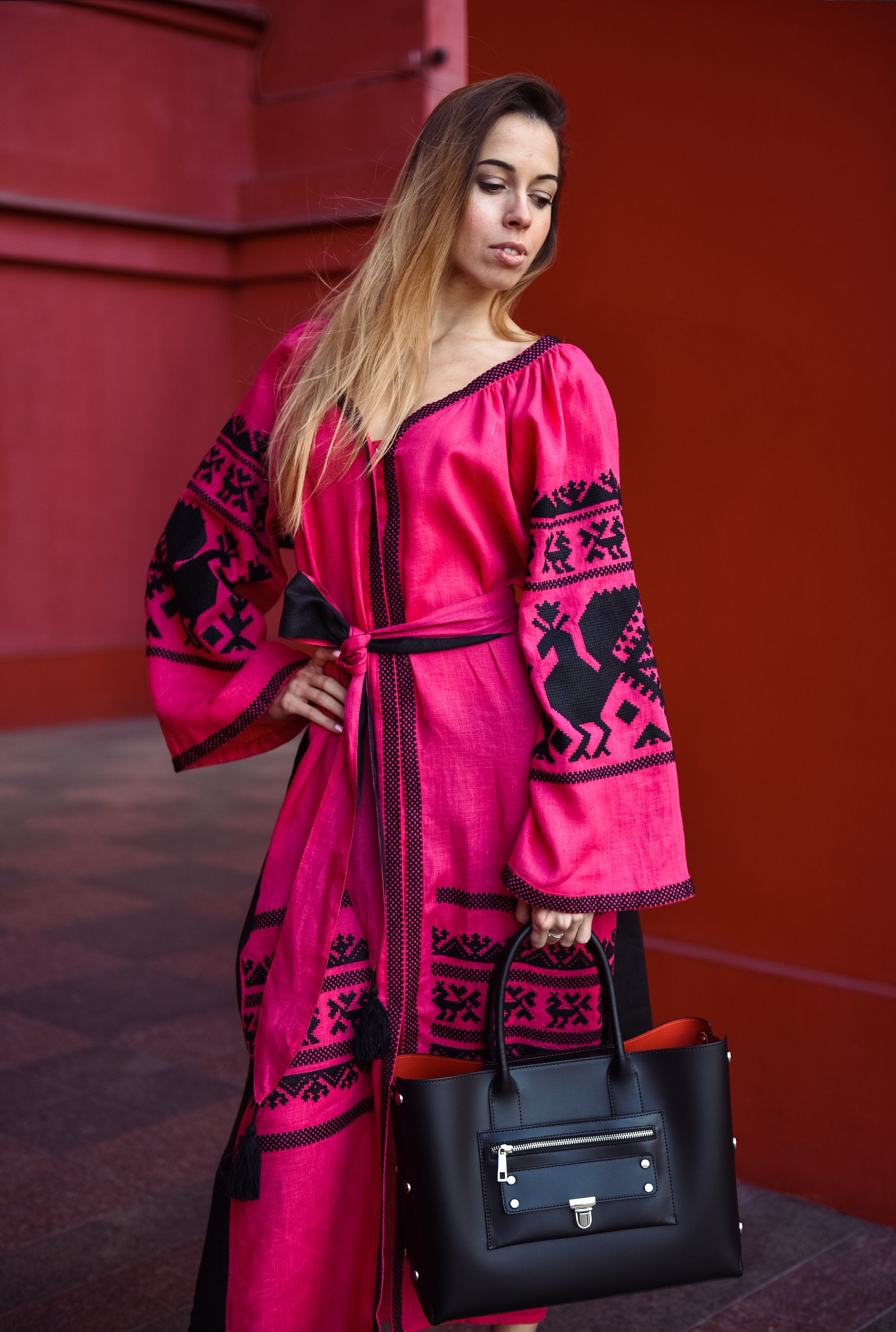 Ukrainian Vyshyvanka Boho Dress for Women