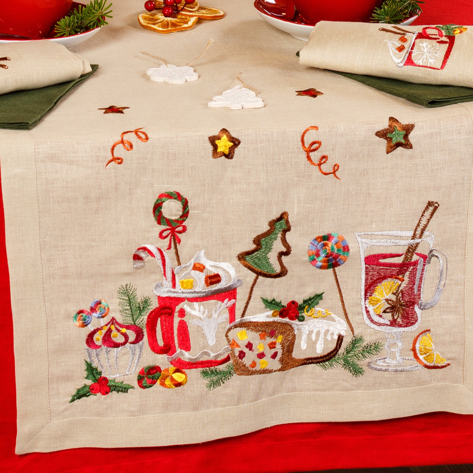 Christmas Embroidered Tablecloth 90x140 cm - Ukrainian Design