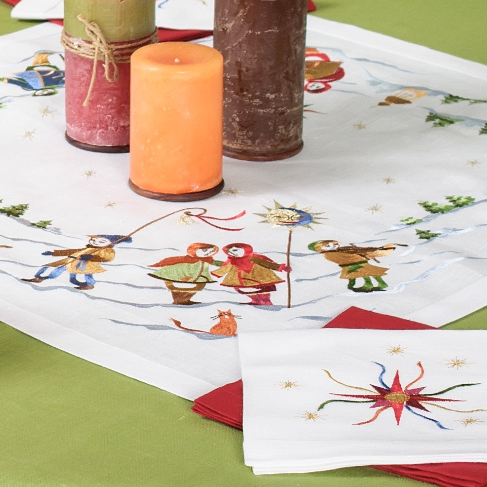 Ukrainian Embroidered Christmas Tablecloth - 65x65 cm
