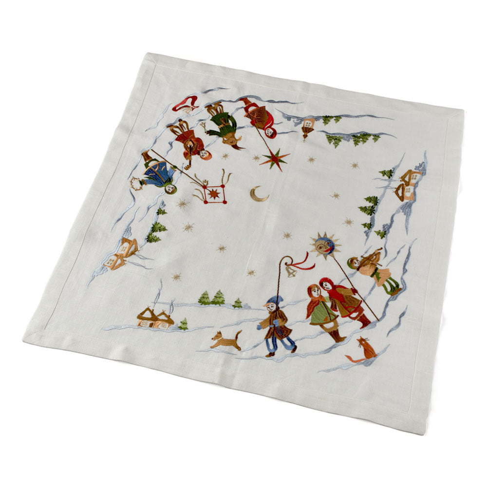 Ukrainian Embroidered Christmas Tablecloth - 65x65 cm