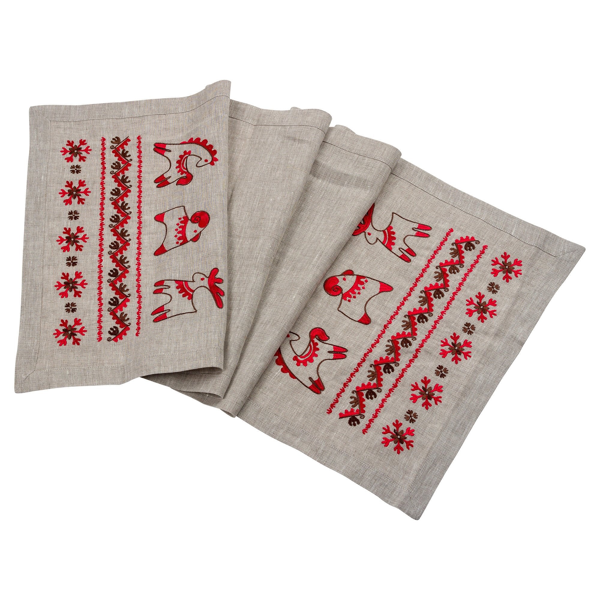 Ukrainian Embroidered Christmas Tablecloth 140x45 cm