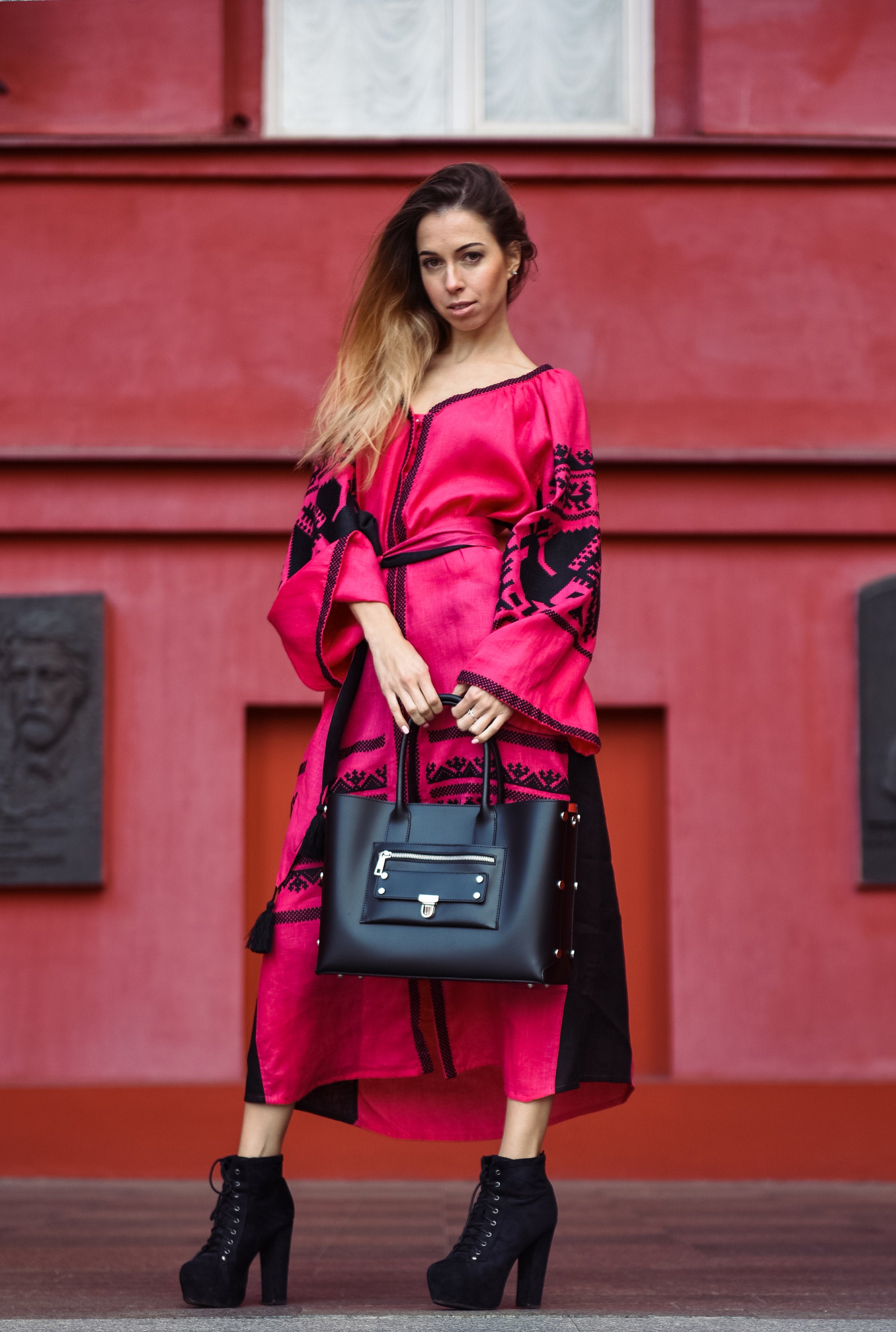 Ukrainian Vyshyvanka Boho Dress for Women