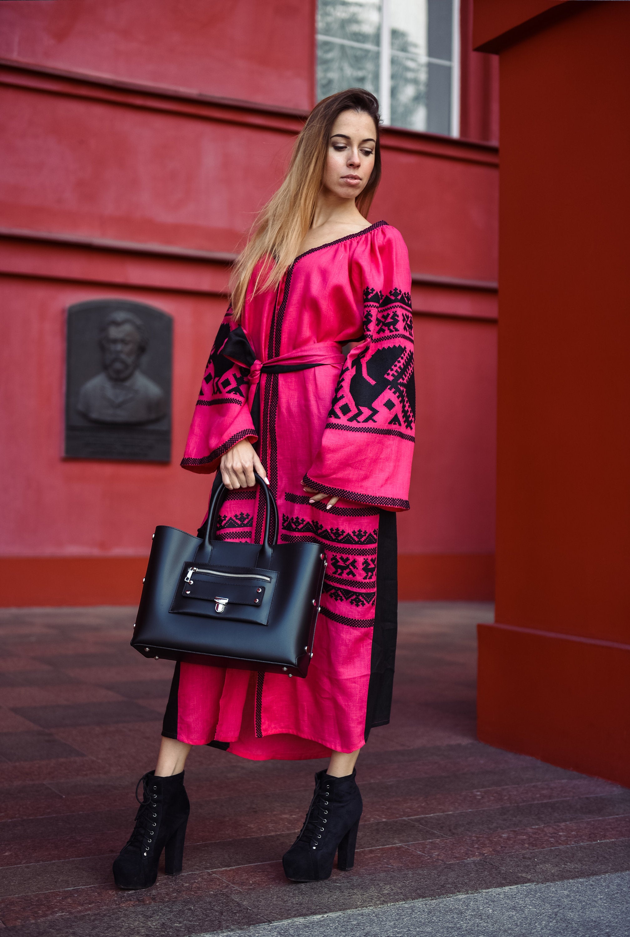 Ukrainian Vyshyvanka Boho Dress for Women