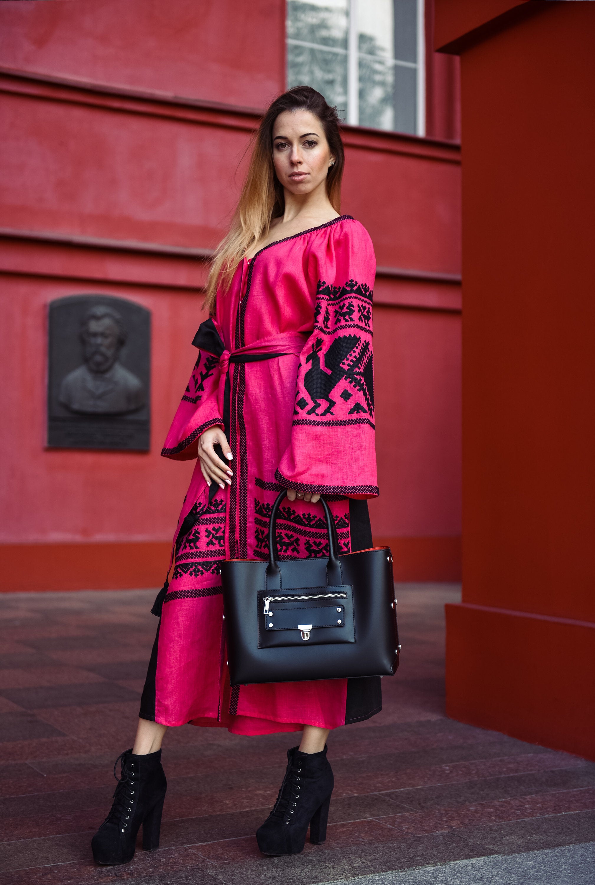 Ukrainian Vyshyvanka Boho Dress for Women