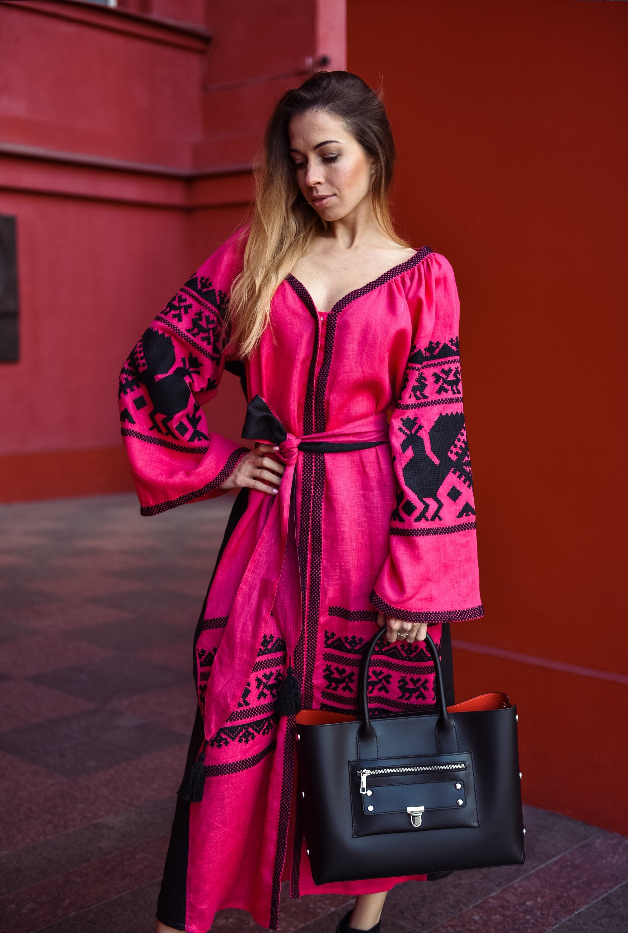 Ukrainian Vyshyvanka Boho Dress for Women
