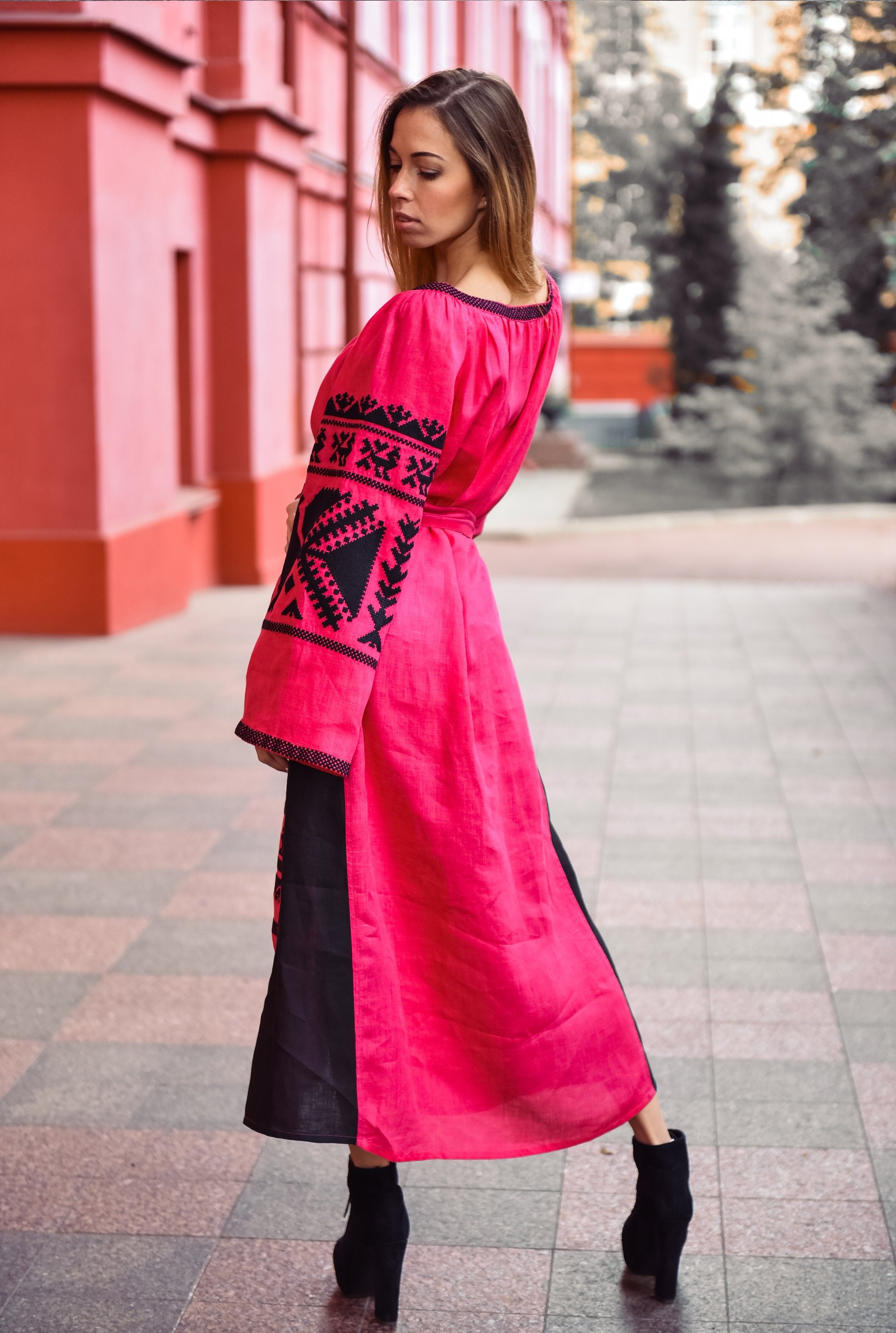Ukrainian Vyshyvanka Boho Dress for Women