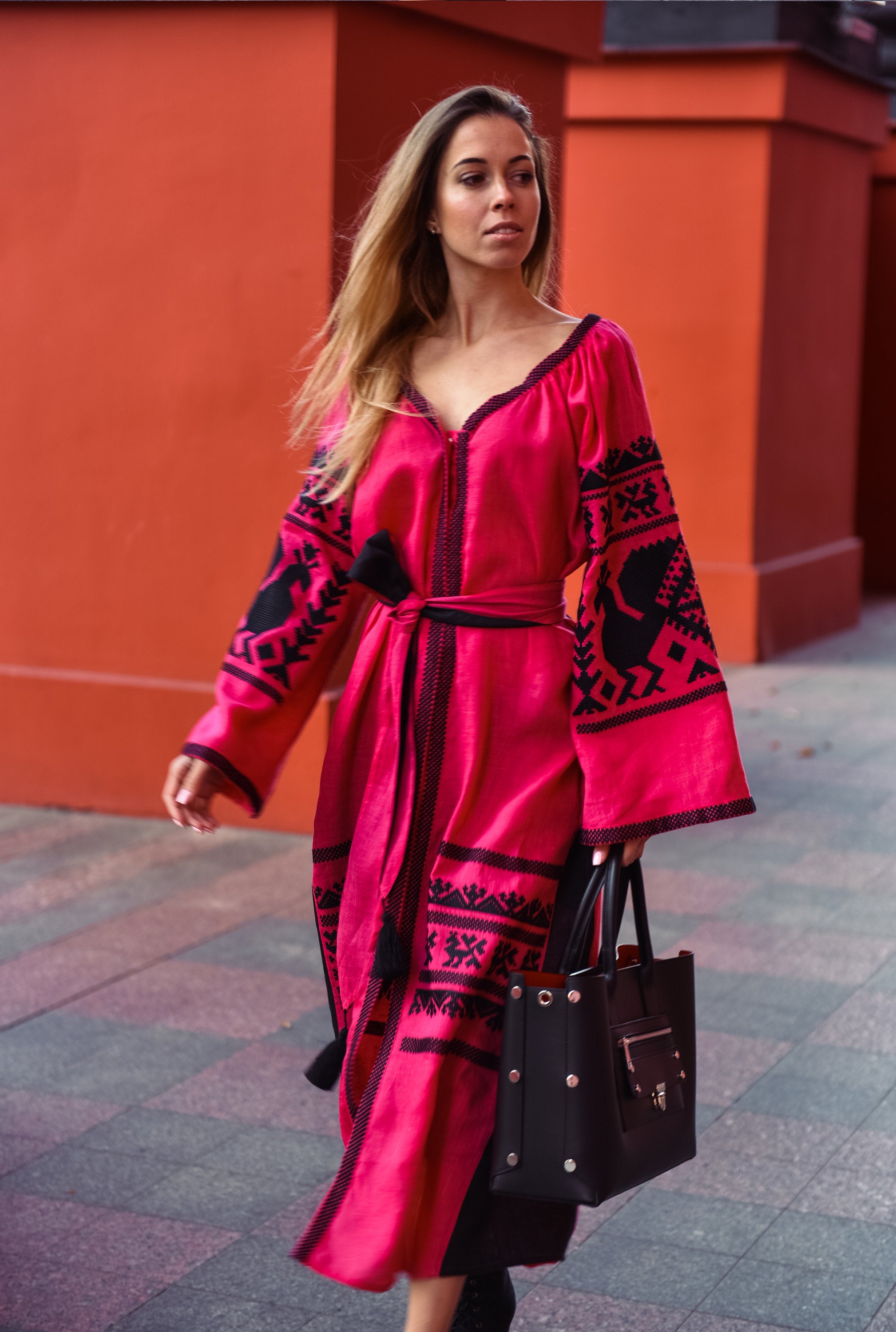 Ukrainian Vyshyvanka Boho Dress for Women