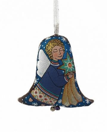 Christmas Tree Decoration Set with Wooden Box - Carpathian Textile Bells