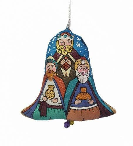 Christmas Tree Decoration Set with Wooden Box - Carpathian Textile Bells