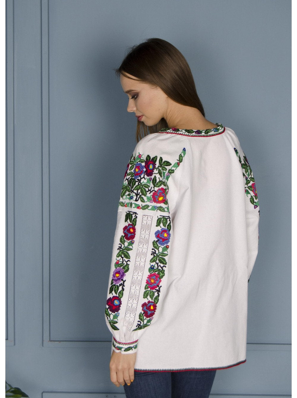 Handmade Ukrainian Vyshyvanka Embroidered Blouse - Boho Style
