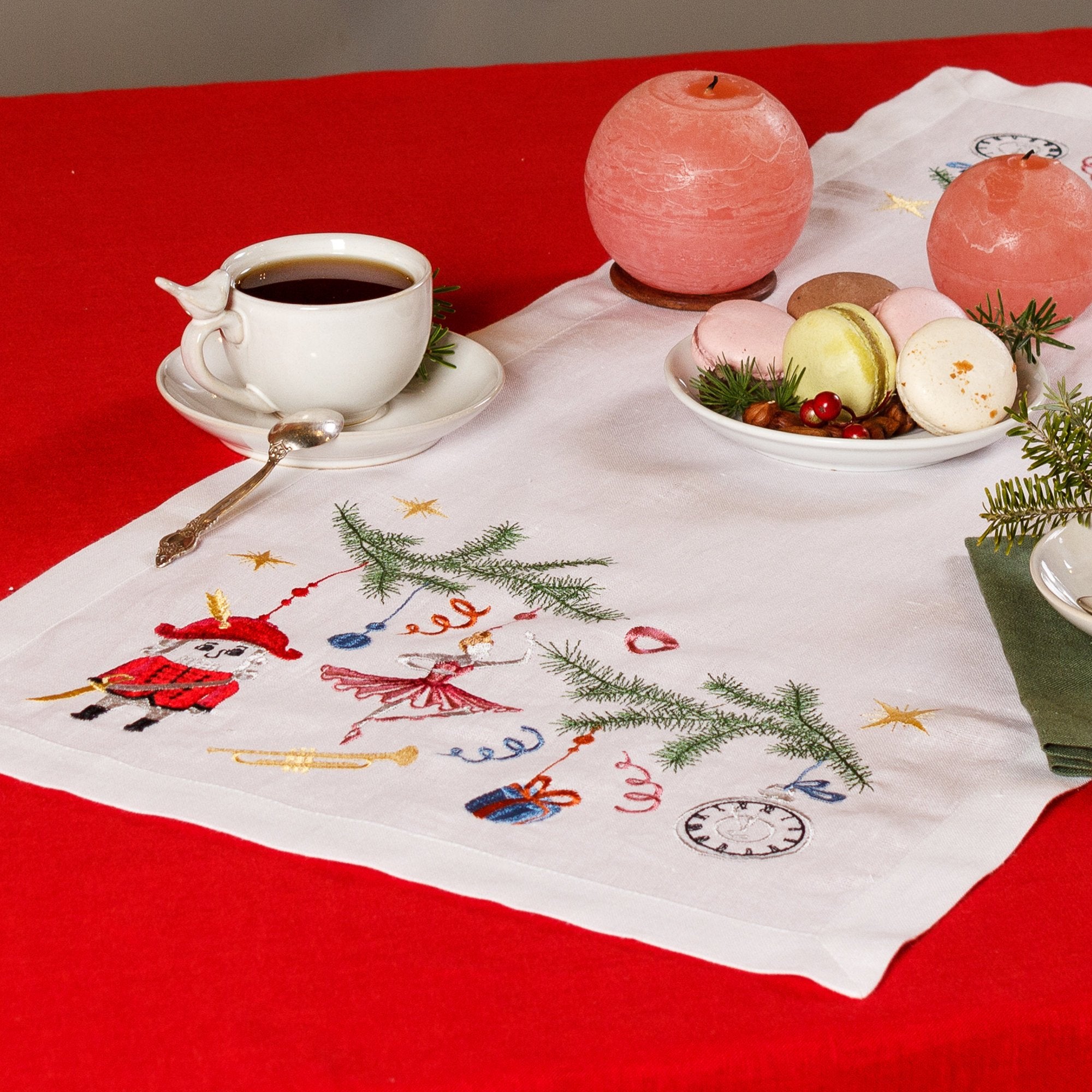 Ukrainian Embroidered Christmas Tablecloth - 90x40 cm