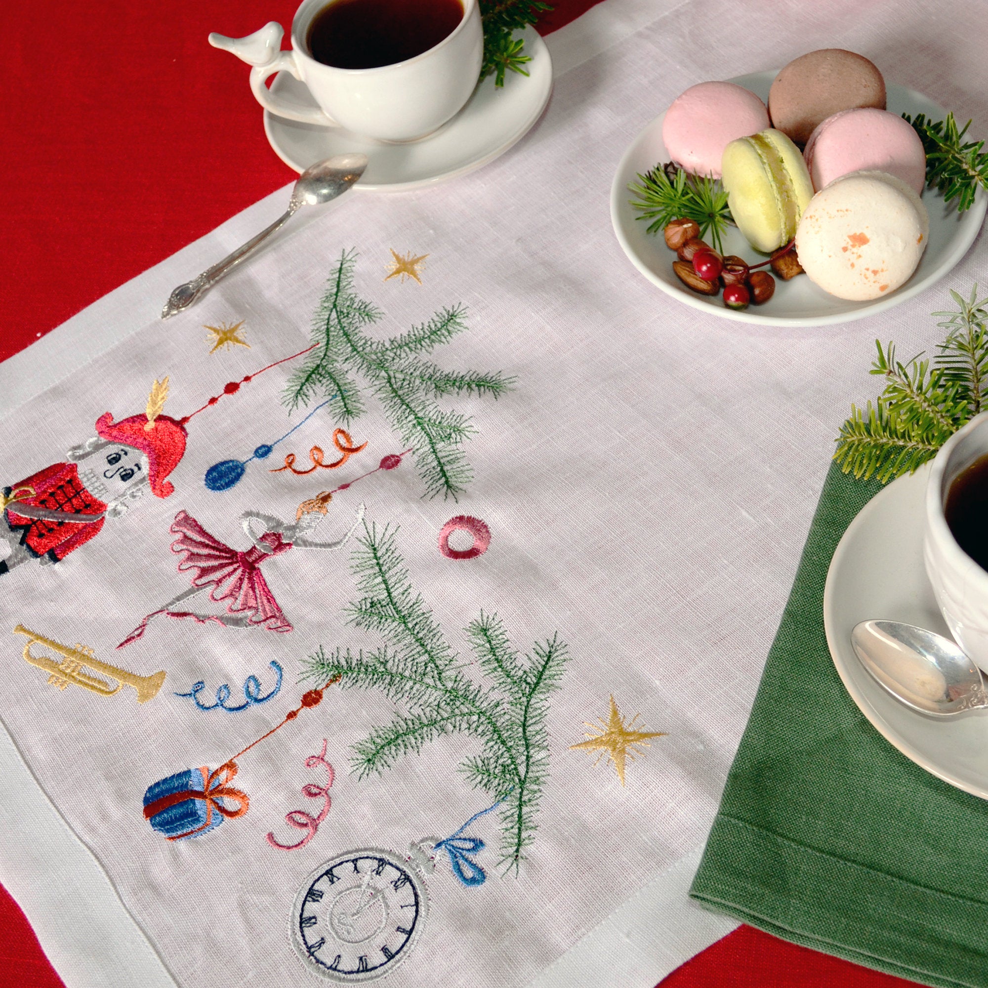 Ukrainian Embroidered Christmas Tablecloth - 90x40 cm