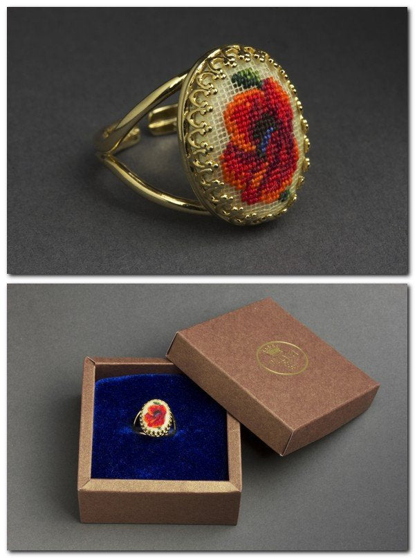 Embroidered Ring – Handcrafted Jewelry for Women
