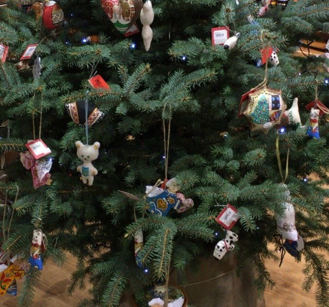 Carpathian Textile Bells Christmas Tree Decoration