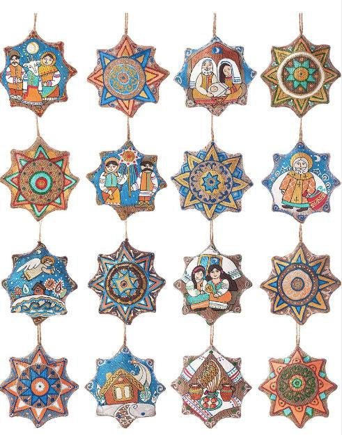 Christmas Tree Decoration Set - Ornaments, Box & Hay