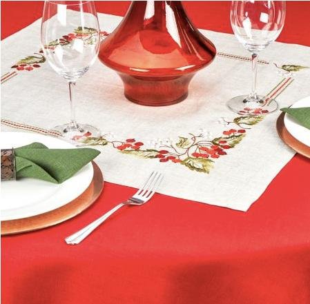 Kalyna Embroidered Tablecloth - 65x65 cm Ukrainian Design