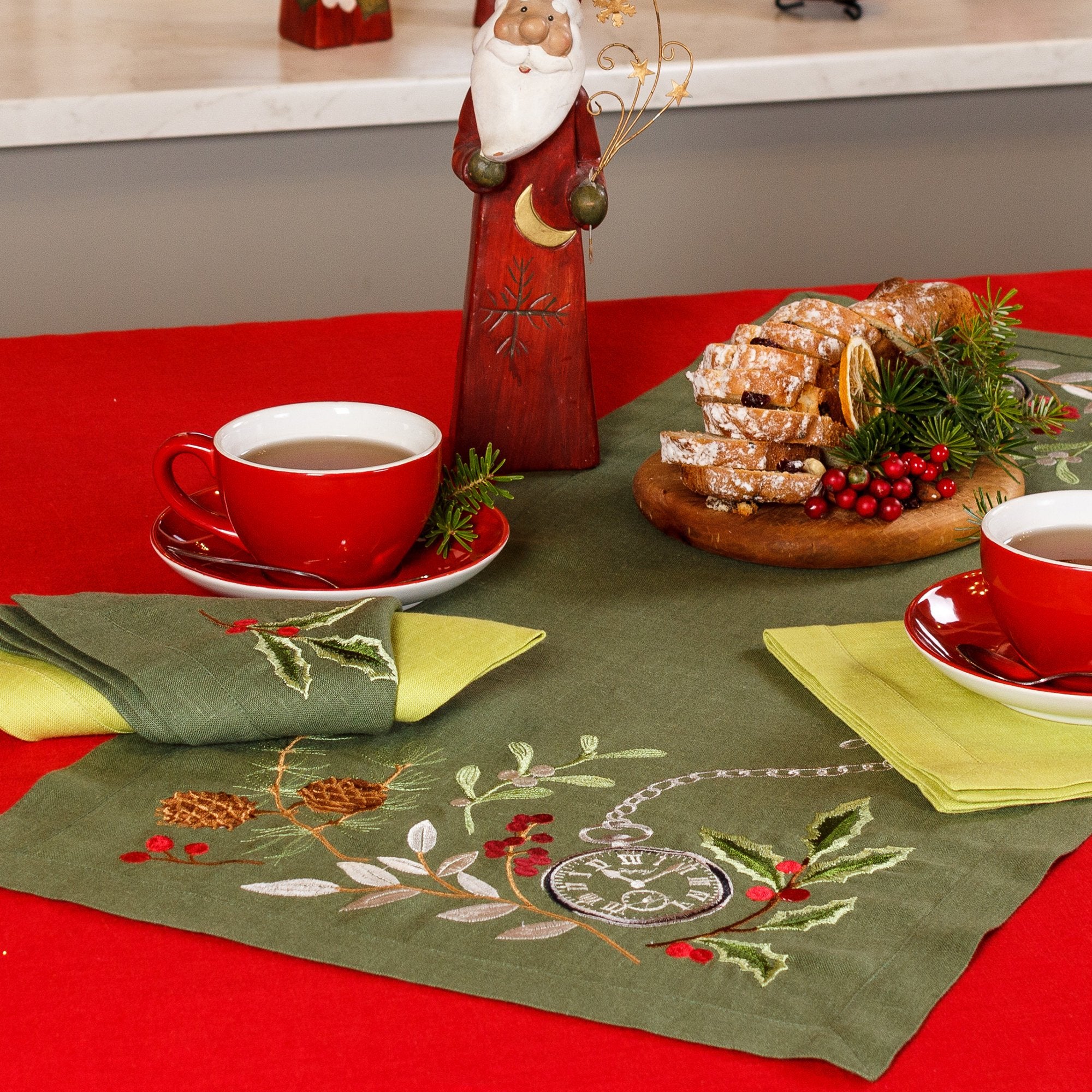Embroidered Christmas Napkins 40x40 CM - Holiday Table Decor