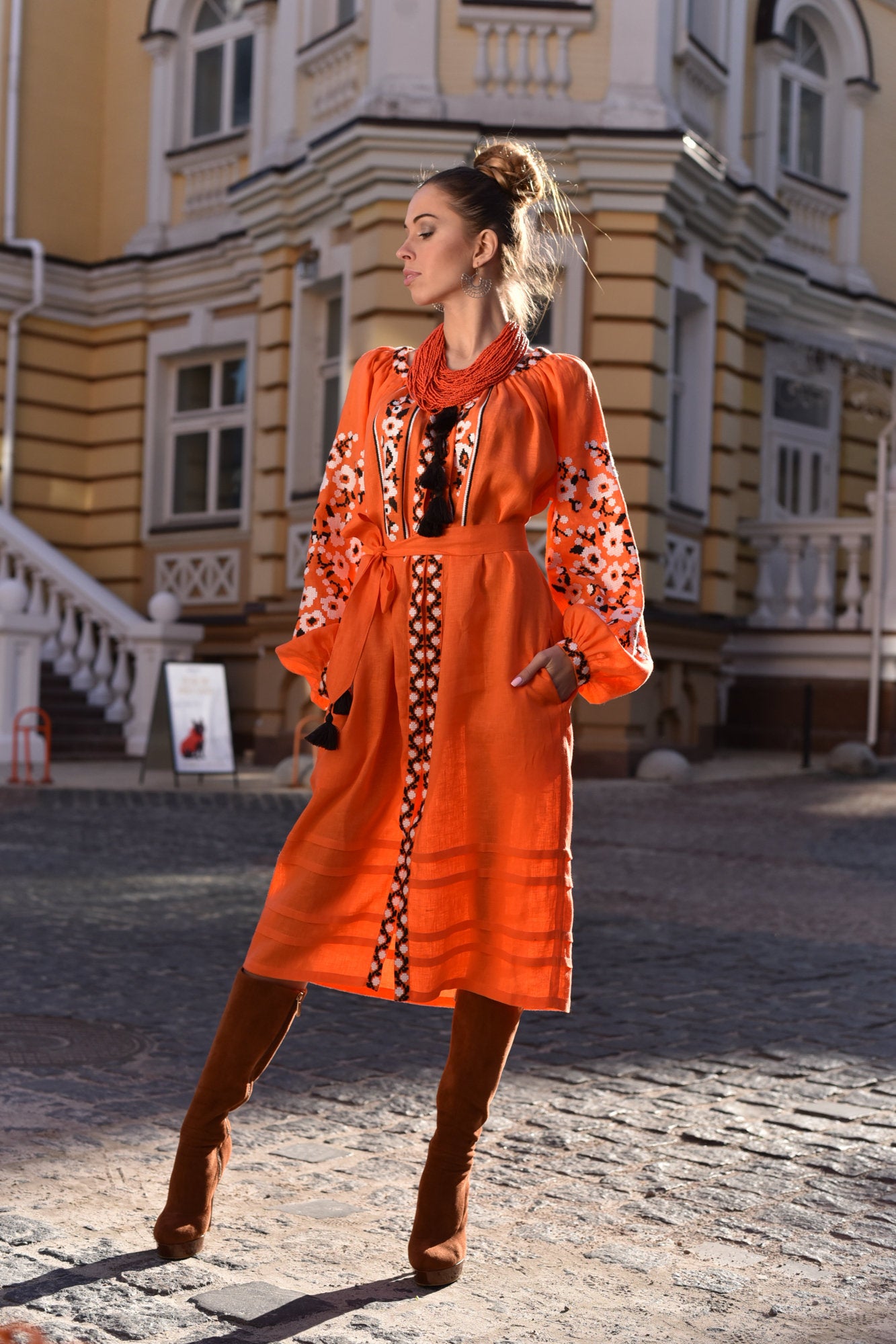 Ukrainian Vyshyvanka Boho Dress - Ukrainian Folk Style