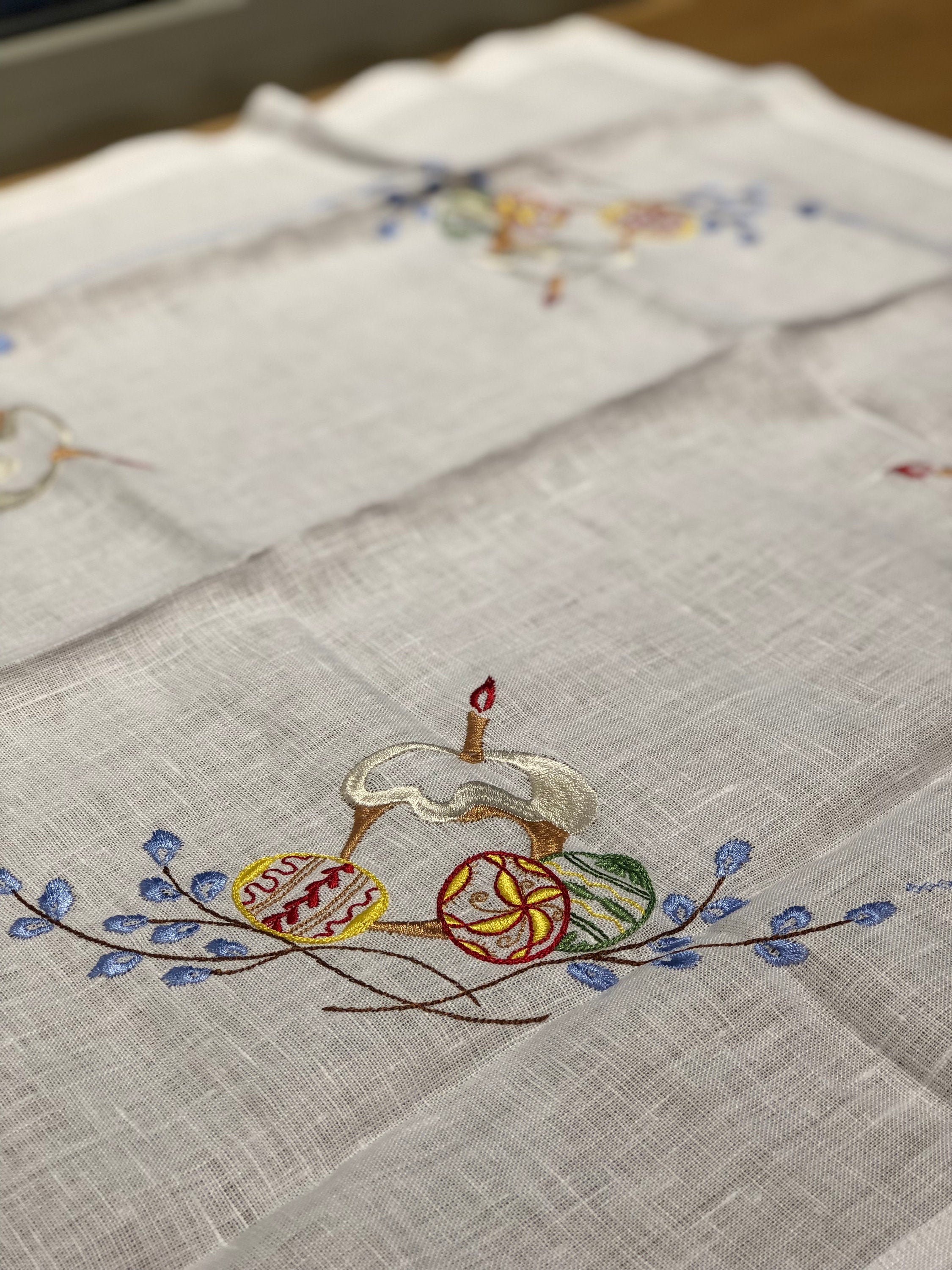 Embroidered Ukrainian Tablecloth 65x65 cm for Easter