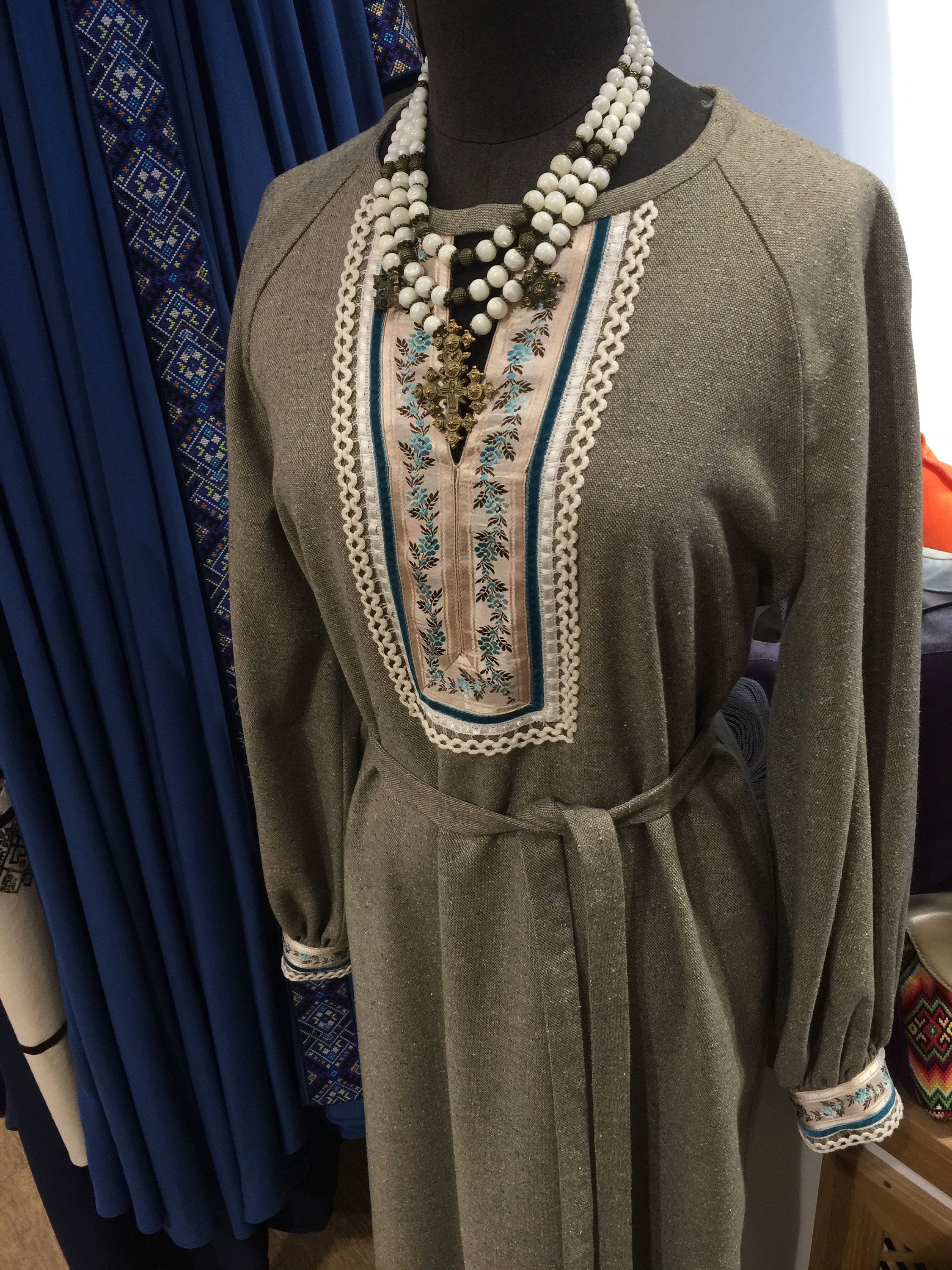 Brass Ukrainian Choker Necklace with Hutsul Crosses – Scythian Ethnic Accessories