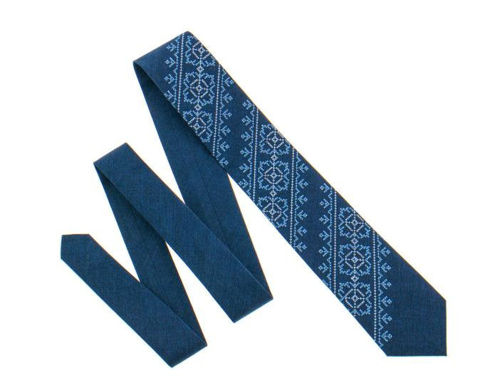 Ukrainian Embroidered Tie for Men - Classic Style