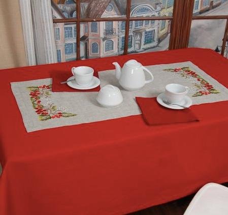 Kalyna Ukrainian Embroidered Tablecloth - 90x40 cm Tabletop Decor